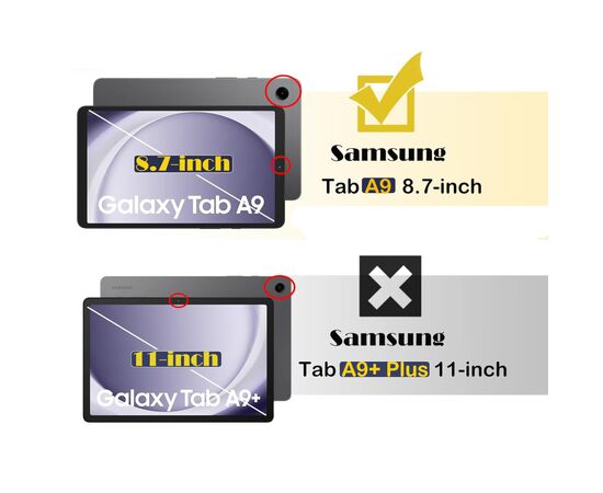Чехол для планшета BeCover Protected Cover Samsung Galaxy Tab A9 SM-X115 8.7" Black (711874), изображение 6 Чехол для планшета BeCover Protected Cover Samsung Galaxy Tab A9 SM-X115 8.7" Black (711874), изображение 6