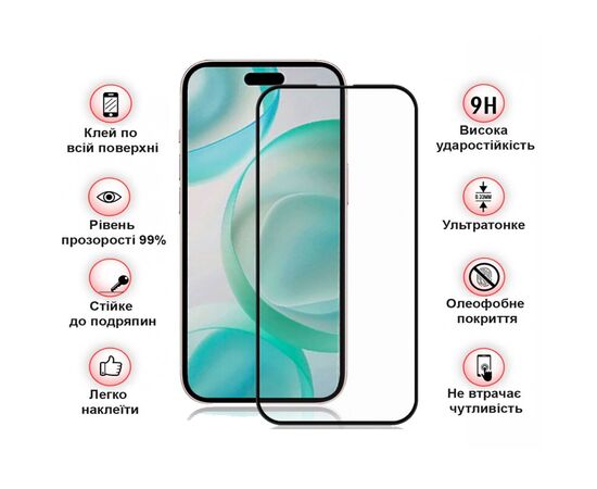 Стекло защитное BeCover Apple iPhone 16 Pro Black (712124), изображение 3