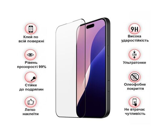 Стекло защитное BeCover Apple iPhone 16 Pro Max Black (712125), изображение 3 Стекло защитное BeCover Apple iPhone 16 Pro Max Black (712125), изображение 3