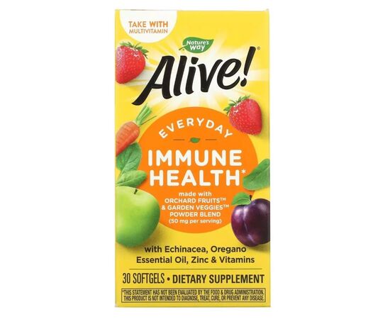 Витаминно-минеральный комплекс Nature's Way Здоровый иммунитет, Alive Immune Health, 30 гелевых капсул (NWY-13294), изображение 2 Витаминно-минеральный комплекс Nature's Way Здоровый иммунитет, Alive Immune Health, 30 гелевых капсул (NWY-13294), изображение 2