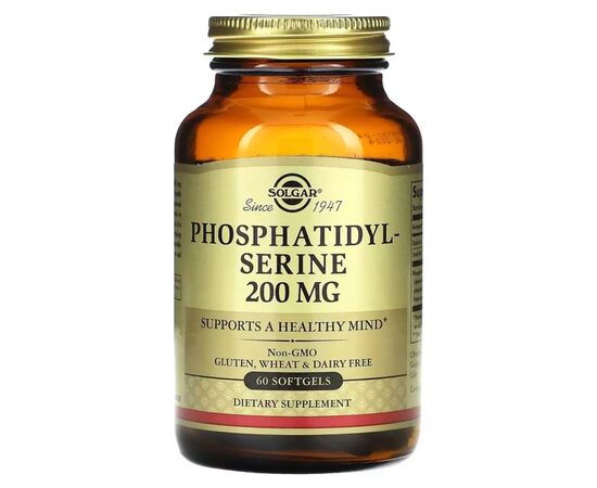 Вітамінно-мінеральний комплекс Solgar Фосфатидилсерин, 200 мг, Phosphatidylserine, 60 гелевых капсул (SOL-02208)