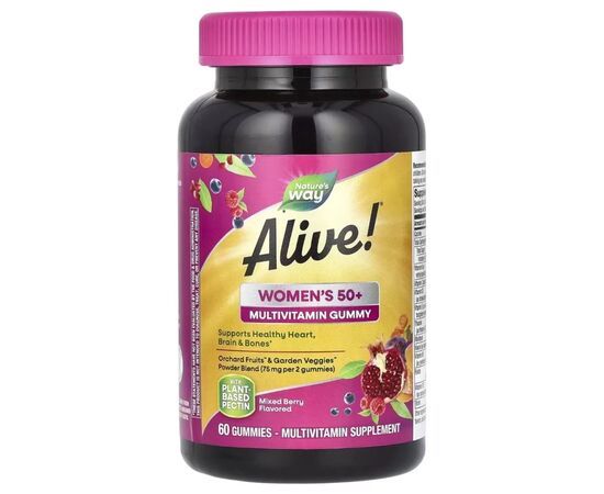 Мультивитамин Nature's Way Мультивитамины для женщин 50+, вкус ягод, Alive! Women''s 50+ Multivit (NWY-15904)