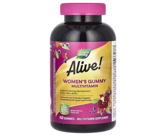 Мультивитамин Nature's Way Мультивитамины для женщин, вкус ягод, Alive! Women''s Gummy Multivitam (NWY-14069)