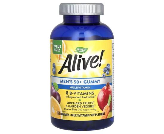 Мультивітамін Nature's Way Мультивітаміни для чоловіків 50+, смак фруктів Alive! Men's 50+ Mult (NWY-14067)