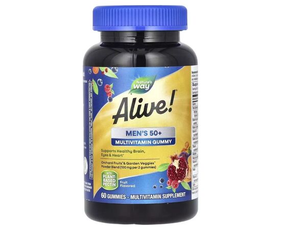 Мультивітамін Nature's Way Мультивітаміни для чоловіків 50+, смак фруктів Alive! Men's 50+ Mult (NWY-15902)