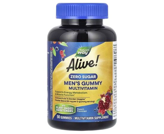 Мультивитамин Nature's Way Мультивитамины для мужчин, без сахара, вкус персика, Aliv (NWY-14620)