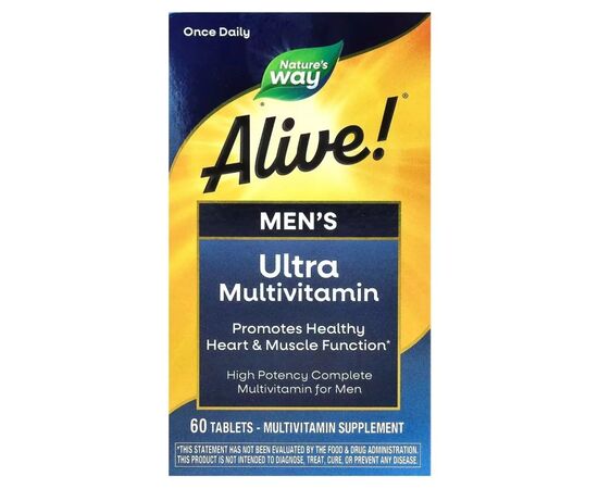 Мультивитамин Nature's Way Мультивитамины ультра для Мужчин, Alive! Men''s Ultra Multivitamin, 60 (NWY-15685), изображение 2 Мультивитамин Nature's Way Мультивитамины ультра для Мужчин, Alive! Men''s Ultra Multivitamin, 60 (NWY-15685), изображение 2