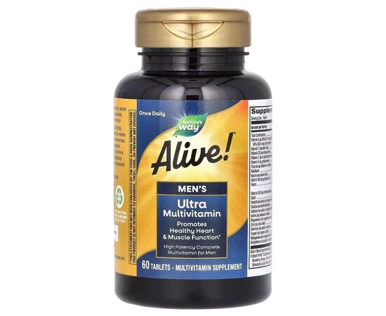 Мультивітамін Nature's Way Мультивітаміни ультра для Чоловіків, Alive! Men's Ultra Multivitamin, 60 (NWY-15685)