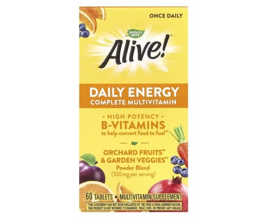 Витаминно-минеральный комплекс Nature's Way Мультивитамины с железом, полный комплекс, Alive! Daily Energy, (NWY-60192), изображение 2 Витаминно-минеральный комплекс Nature's Way Мультивитамины с железом, полный комплекс, Alive! Daily Energy, (NWY-60192), изображение 2
