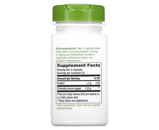 Витаминно-минеральный комплекс Nature's Way Хлорелла, 1230 мг, Chlorella, Micro-Algae, 100 вегетарианских капсул (NWY-11850), изображение 2 Витаминно-минеральный комплекс Nature's Way Хлорелла, 1230 мг, Chlorella, Micro-Algae, 100 вегетарианских капсул (NWY-11850), изображение 2