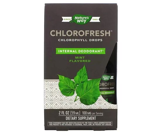 Витаминно-минеральный комплекс Nature's Way Хлорофилл в каплях, вкус мяты, Chlorofresh, Chlorophyll Drops, 59 мл (NWY-10008), изображение 2 Витаминно-минеральный комплекс Nature's Way Хлорофилл в каплях, вкус мяты, Chlorofresh, Chlorophyll Drops, 59 мл (NWY-10008), изображение 2