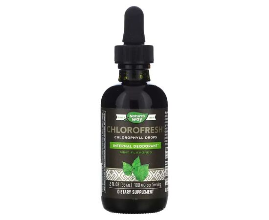 Витаминно-минеральный комплекс Nature's Way Хлорофилл в каплях, вкус мяты, Chlorofresh, Chlorophyll Drops, 59 мл (NWY-10008)