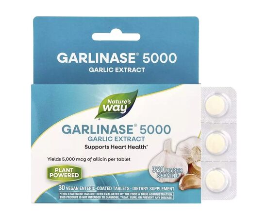 Вітамінно-мінеральний комплекс Nature's Way Екстракт часнику, 320 мг, Garlinase 5000, Garlic Extract, 30 таблеток (EMT-08503)