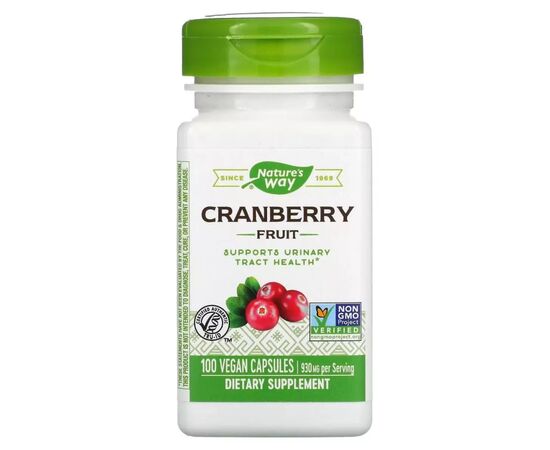 Травы Nature's Way Клюква, 930 мг, Cranberry Fruit, 100 вегетарианских капсул (NWY-12150)