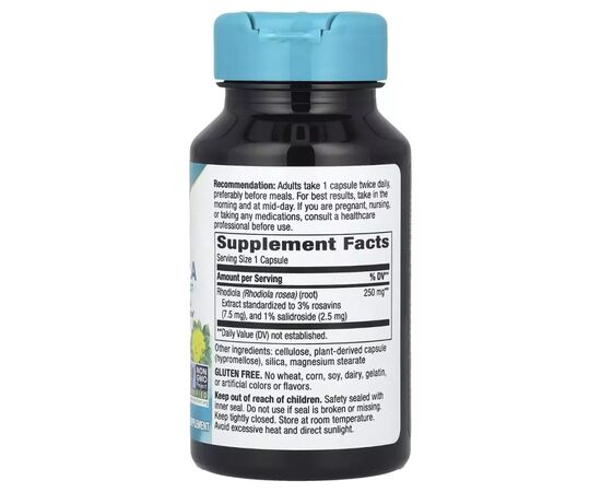 Травы Nature's Way Родиола, 250 мг, Rhodiola, Premium Extract, 60 вегетарианских капсул (NWY-15321), изображение 2 Травы Nature's Way Родиола, 250 мг, Rhodiola, Premium Extract, 60 вегетарианских капсул (NWY-15321), изображение 2