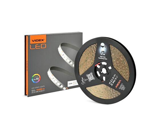Світлодіодна стрічка Videx DC12V 120W 10M 4000K Ra98 IP20 (VL-LST28144-12124-B10)