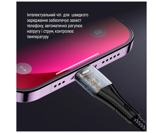 Дата кабель USB 2.0 AM to Lightning + Micro 5P + Type-C 1.2m 3.0A (PD60W data) Black ColorWay (CW-CBPDU3060-BK), изображение 9 Дата кабель USB 2.0 AM to Lightning + Micro 5P + Type-C 1.2m 3.0A (PD60W data) Black ColorWay (CW-CBPDU3060-BK), изображение 9