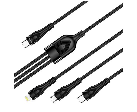 Дата кабель USB 2.0 AM to Lightning + Micro 5P + Type-C 1.2m 3.0A (PD60W data) Black ColorWay (CW-CBPDU3060-BK)