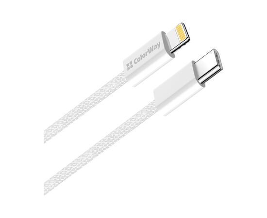 Дата кабель USB-C to Lightning 1.0m 27W grey ColorWay (CW-CBPDCL061-GR), изображение 2 Дата кабель USB-C to Lightning 1.0m 27W grey ColorWay (CW-CBPDCL061-GR), изображение 2