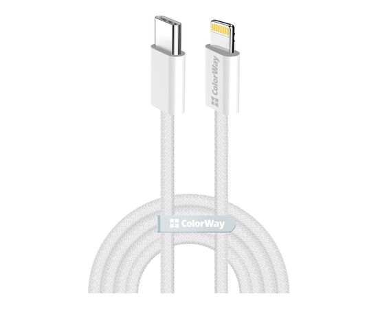 Дата кабель USB-C to Lightning 1.0m 27W grey ColorWay (CW-CBPDCL061-GR)