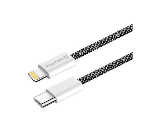 Дата кабель USB-C to Lightning 1.0m 27W black ColorWay (CW-CBPDCL061-BK), изображение 4 Дата кабель USB-C to Lightning 1.0m 27W black ColorWay (CW-CBPDCL061-BK), изображение 4