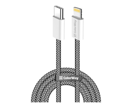 Дата кабель USB-C to Lightning 1.0m 27W black ColorWay (CW-CBPDCL061-BK)