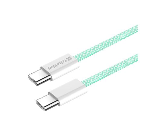Дата кабель USB-C to USB-C 1.0m 60W 3.0А green ColorWay (CW-CBPDCC061-G), изображение 6 Дата кабель USB-C to USB-C 1.0m 60W 3.0А green ColorWay (CW-CBPDCC061-G), изображение 6
