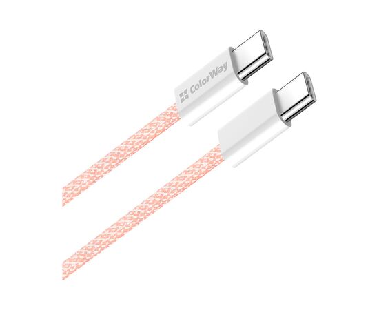 Дата кабель USB-C to USB-C 1.0m 60W 3.0А pink ColorWay (CW-CBPDCC061-P), изображение 2 Дата кабель USB-C to USB-C 1.0m 60W 3.0А pink ColorWay (CW-CBPDCC061-P), изображение 2