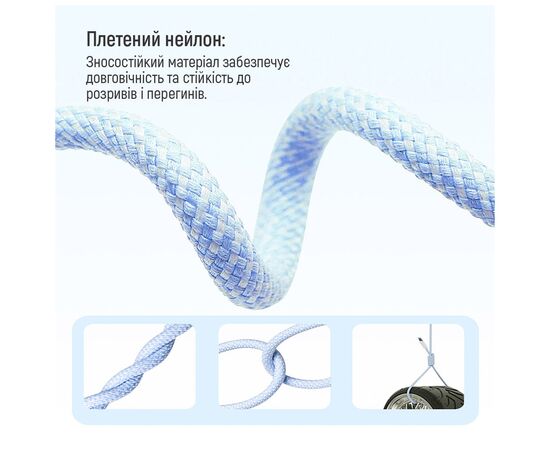 Дата кабель USB-C to USB-C 1.0m 60W 3.0А blue ColorWay (CW-CBPDCC061-BL), изображение 8 Дата кабель USB-C to USB-C 1.0m 60W 3.0А blue ColorWay (CW-CBPDCC061-BL), изображение 8