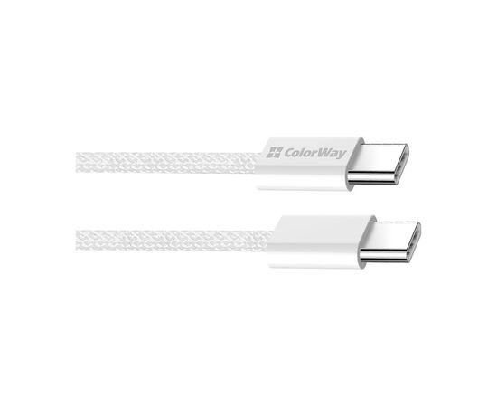 Дата кабель USB-C to USB-C 1.0m 60W 3.0А grey ColorWay (CW-CBPDCC061-GR), изображение 3 Дата кабель USB-C to USB-C 1.0m 60W 3.0А grey ColorWay (CW-CBPDCC061-GR), изображение 3