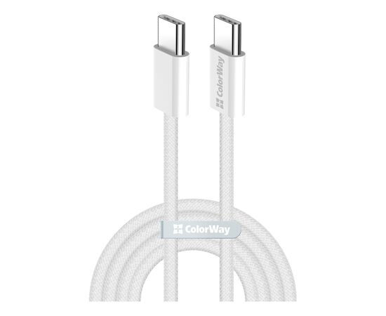 Дата кабель USB-C to USB-C 1.0m 60W 3.0А grey ColorWay (CW-CBPDCC061-GR)