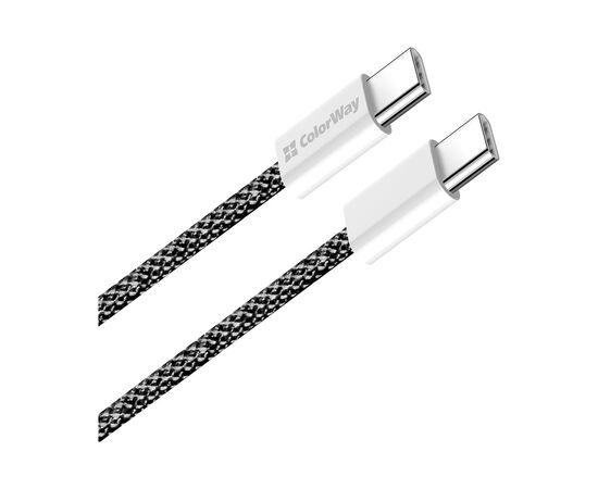 Дата кабель USB-C to USB-C 1.0m 60W 3.0А black ColorWay (CW-CBPDCC061-BK), изображение 2 Дата кабель USB-C to USB-C 1.0m 60W 3.0А black ColorWay (CW-CBPDCC061-BK), изображение 2