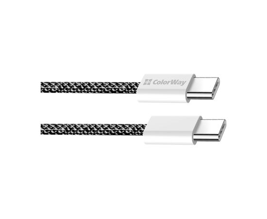 Дата кабель USB-C to USB-C 1.0m 60W 3.0А black ColorWay (CW-CBPDCC061-BK), изображение 3 Дата кабель USB-C to USB-C 1.0m 60W 3.0А black ColorWay (CW-CBPDCC061-BK), изображение 3