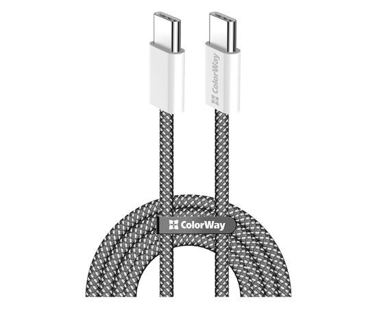 Дата кабель USB-C to USB-C 1.0m 60W 3.0А black ColorWay (CW-CBPDCC061-BK)