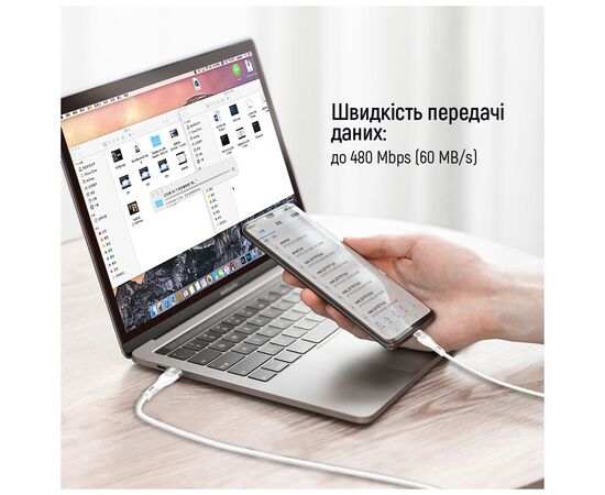 Дата кабель USB-C to USB-C 1.0m (PD Fast Charging 240W) 5А white ColorWay (CW-CBPDCC065-WT), изображение 10 Дата кабель USB-C to USB-C 1.0m (PD Fast Charging 240W) 5А white ColorWay (CW-CBPDCC065-WT), изображение 10