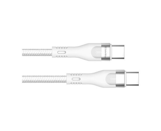 Дата кабель USB-C to USB-C 1.0m (PD Fast Charging 240W) 5А white ColorWay (CW-CBPDCC065-WT), изображение 4 Дата кабель USB-C to USB-C 1.0m (PD Fast Charging 240W) 5А white ColorWay (CW-CBPDCC065-WT), изображение 4