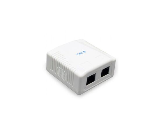 Компьютерная розетка Cablexpert RJ45x2 UTP, cat.6 (NCAC-2U6-01)