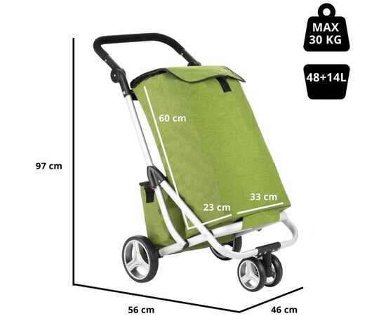 Сумка-тележка ShoppingCruiser 3 Wheels Green (650071) (930792), изображение 3 Сумка-тележка ShoppingCruiser 3 Wheels Green (650071) (930792), изображение 3