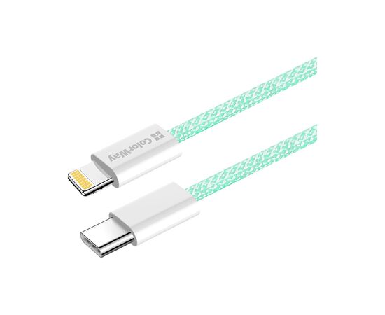 Дата кабель USB-C to Lightning 1.0m 27W green ColorWay (CW-CBPDCL061-G), изображение 4 Дата кабель USB-C to Lightning 1.0m 27W green ColorWay (CW-CBPDCL061-G), изображение 4