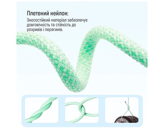 Дата кабель USB-C to Lightning 1.0m 27W green ColorWay (CW-CBPDCL061-G), изображение 9 Дата кабель USB-C to Lightning 1.0m 27W green ColorWay (CW-CBPDCL061-G), изображение 9