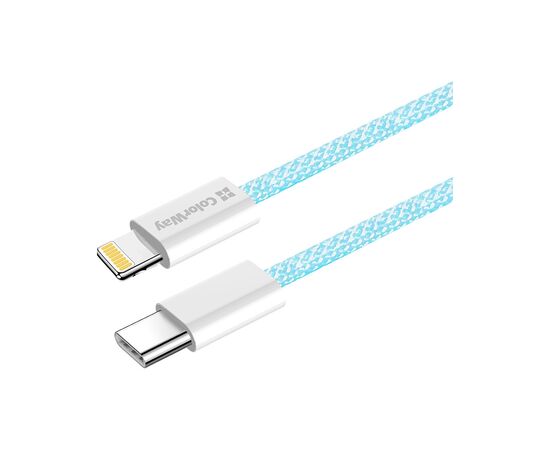 Дата кабель USB-C to Lightning 1.0m 27W blue ColorWay (CW-CBPDCL061-BL), изображение 4 Дата кабель USB-C to Lightning 1.0m 27W blue ColorWay (CW-CBPDCL061-BL), изображение 4