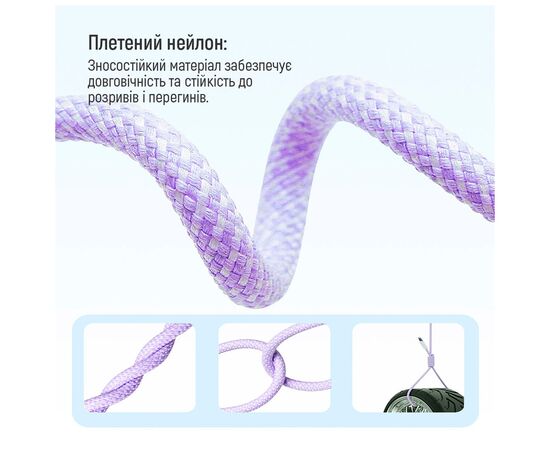 Дата кабель USB-C to Lightning 1.0m 27W purple ColorWay (CW-CBPDCL061-PU), изображение 11 Дата кабель USB-C to Lightning 1.0m 27W purple ColorWay (CW-CBPDCL061-PU), изображение 11