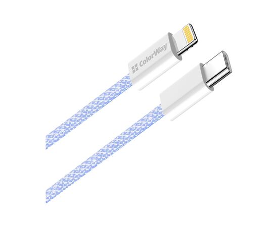 Дата кабель USB-C to Lightning 1.0m 27W purple ColorWay (CW-CBPDCL061-PU), изображение 2 Дата кабель USB-C to Lightning 1.0m 27W purple ColorWay (CW-CBPDCL061-PU), изображение 2