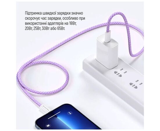 Дата кабель USB-C to USB-C 1.0m 60W 3.0А purple ColorWay (CW-CBPDCC061-PU), изображение 11 Дата кабель USB-C to USB-C 1.0m 60W 3.0А purple ColorWay (CW-CBPDCC061-PU), изображение 11