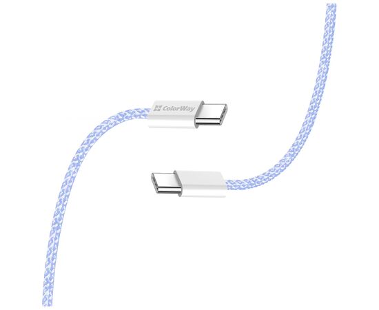 Дата кабель USB-C to USB-C 1.0m 60W 3.0А purple ColorWay (CW-CBPDCC061-PU), изображение 5 Дата кабель USB-C to USB-C 1.0m 60W 3.0А purple ColorWay (CW-CBPDCC061-PU), изображение 5