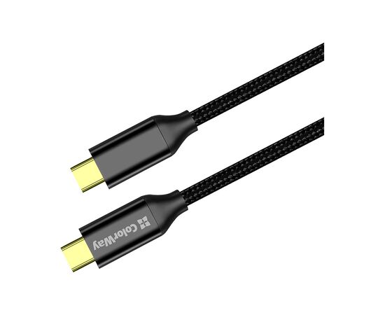 Дата кабель USB-C to USB-C 1.0m USB3.2 (20Gbps 4K PD100W) Gen2 5А black ColorWay (CW-CBPDCC062-BK)