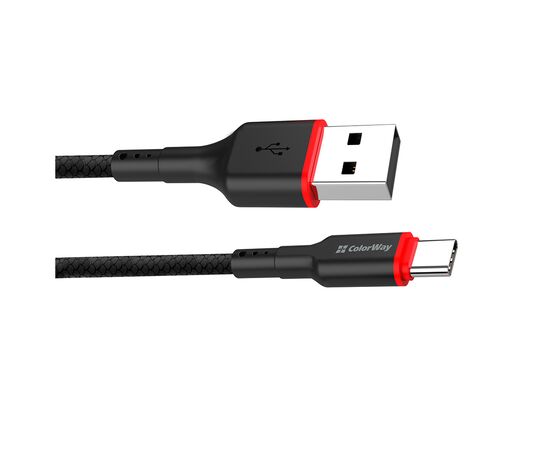 Дата кабель USB-C to USB-C 1.0m 2.4А black ColorWay (CW-CBUC064-BK), изображение 2 Дата кабель USB-C to USB-C 1.0m 2.4А black ColorWay (CW-CBUC064-BK), изображение 2