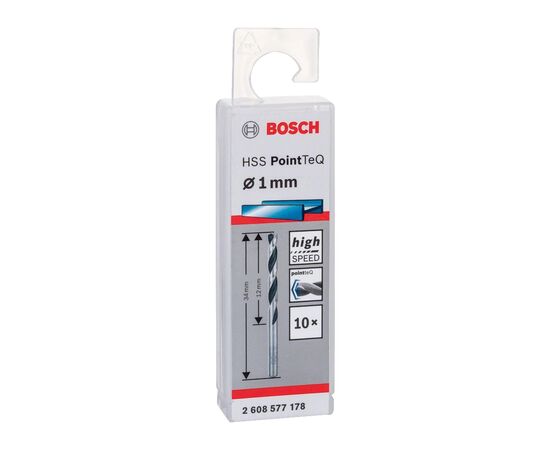 Сверло Bosch по металлу HSS-PointTeQ, 1х12х34мм, 10шт (2.608.577.178), изображение 2