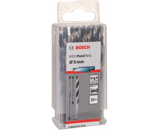 Сверло Bosch по металлу HSS-PointTeQ, 5х52х86мм, 10шт (2.608.577.218), изображение 9
