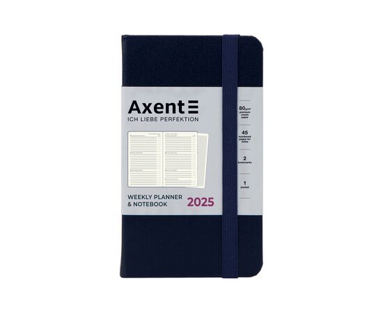 Еженедельник Axent датированный 2025 Pocket Strong 90х150 мм, синий (8508-25-02-A), изображение 2